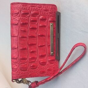 🔷 EUC Brahmin Debi Wristlet/Wallet In Unknown Red